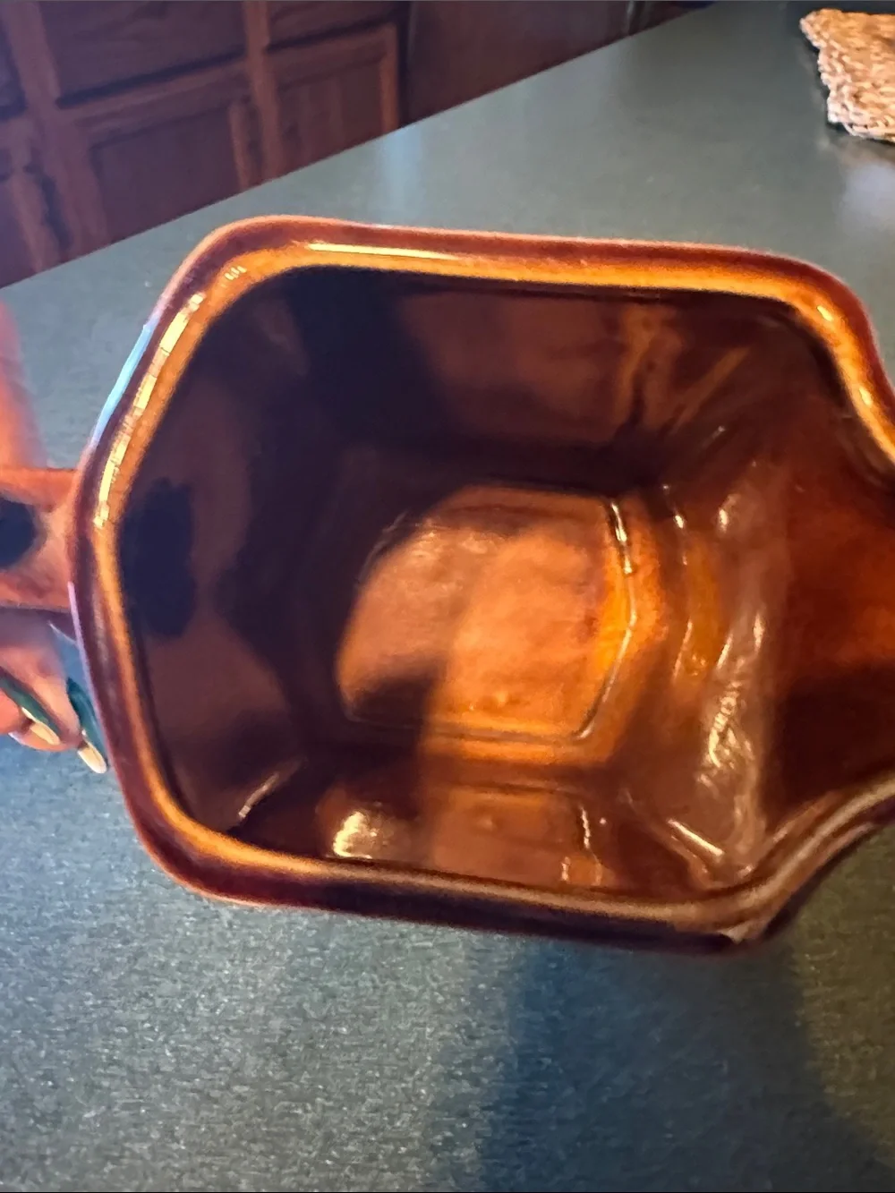 Vintage/ Brown and Cream Ceramic Creamer - Rustic Home Dining